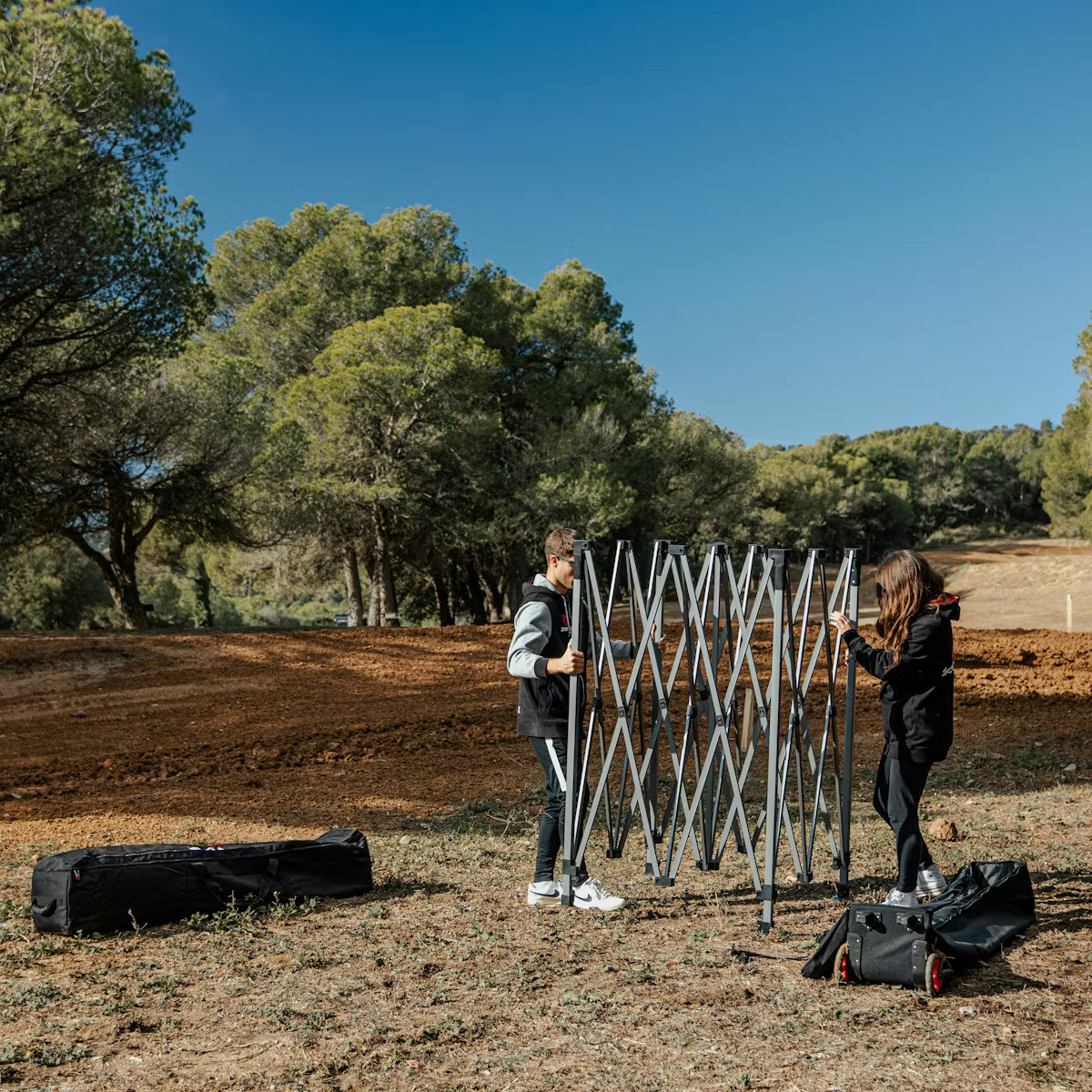 Rennzelt Mit Wänden 24MX Easy-Up Grau