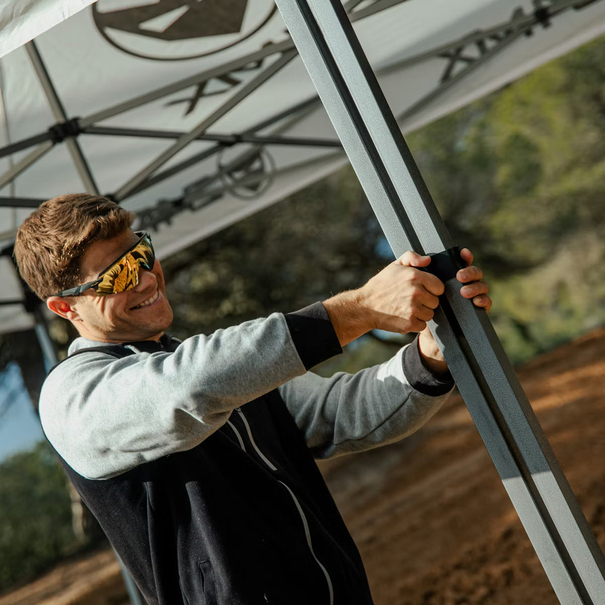 Rennzelt Mit Wänden 24MX Easy-Up Grau